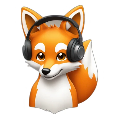gaming Fox with headphones sticker
