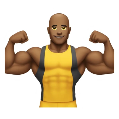 gym muscle man emoji yellow sticker