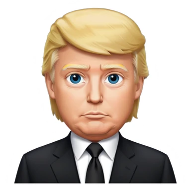 Donald Trump with black suit and tie sticker