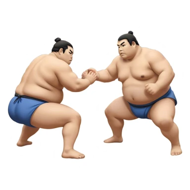 Sumo Wrestling – Cinematic Realistic Sumo Wrestling Scene, featuring a powerful sumo wrestler in traditional mawashi engaged in an intense bout on a sandy dohyo, muscles tensed and sweat glistening under dramatic arena lighting, capturing the raw energy and tradition of the sport. sticker