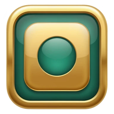 Blank dark Jade and gold style rounded square icon button sticker