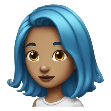 girl cat blue hair sticker