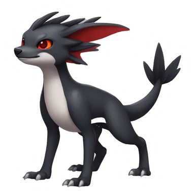 Cute cool black red nargacuga animal hybrid Fakemon full body sticker