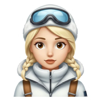 Luxury blonde model, brown eyes, polar explorer sticker