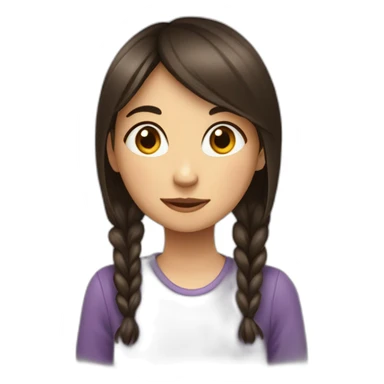 A shy brunette girl with a lot of heart sticker