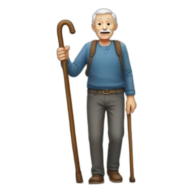 old man with cane sticker
