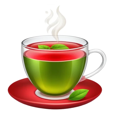 Berry green tea in a steaming cup sticker