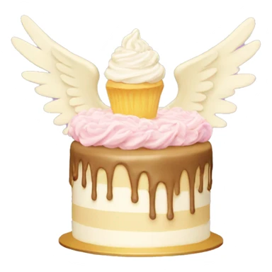 a cream cake flying with angel wings sticker