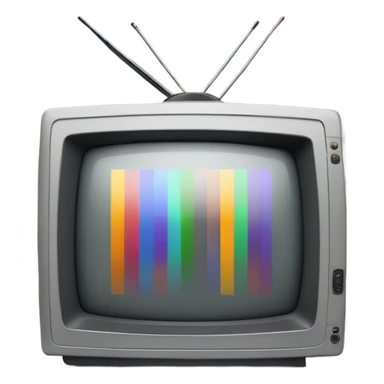 Gray Television with vertical smpte color bars sticker