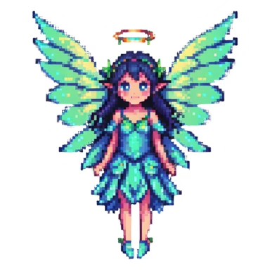 mischievous fairy with glowing wings sticker