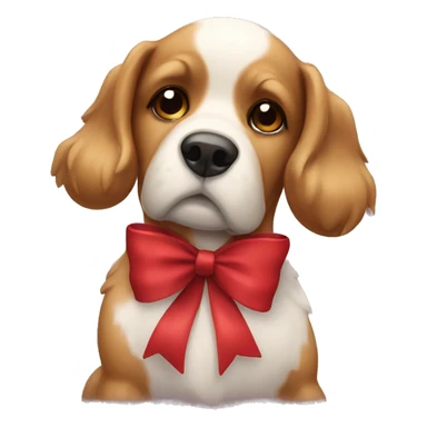 Christmas dog with bow  sticker