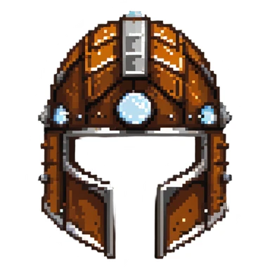 antique medieval helmet with light rust, weathered metal surface sticker