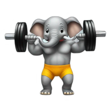 Elephant pumping iron sticker