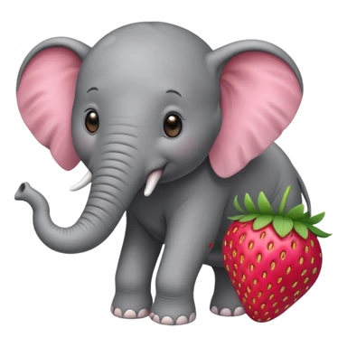elephant on a strawberry sticker