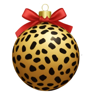 Leopard print Christmas ornament bulb sticker