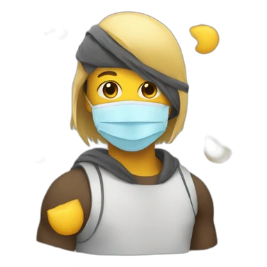 angle wearing a mask sticker