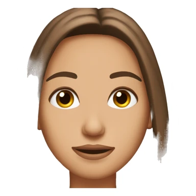 Brown long straight hair long eyelashes think eyebrows tan skin sticker