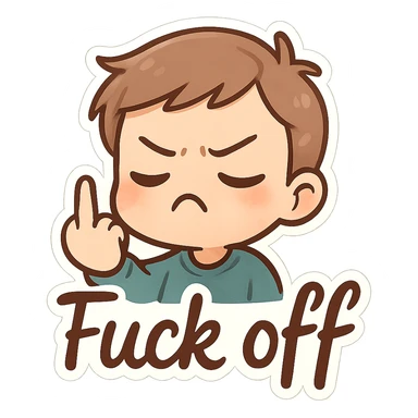 Fuck off text sticker, remove background sticker