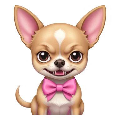 Angry girly chihuahua face with bow growling sticker