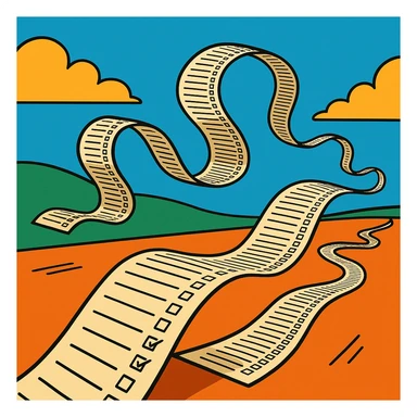 extremely long wavy to-do list with hundreds of tiny checkboxes, curling and looping like a cartoon snake, disappearing into the horizon, vibrant cartoon style sticker