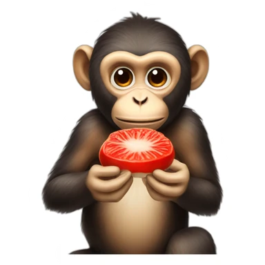 monkey eating red mushroom sticker
