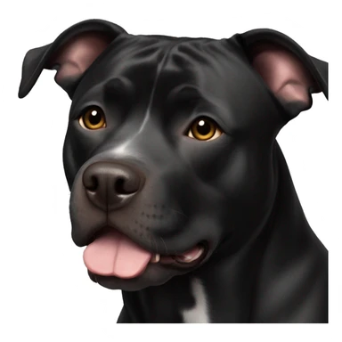 black staffordshire terrier ears back sticker