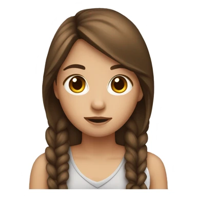 girl with brown hair on computer sticker