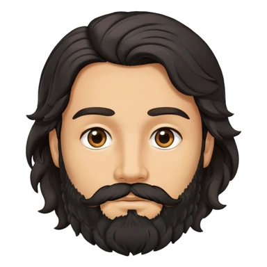 man face with beard, medium skin tone, and black wavy hair,hunter eyes sticker