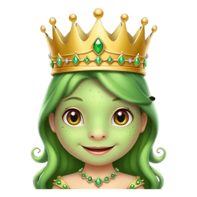 cute frog princess sat on a throne sticker