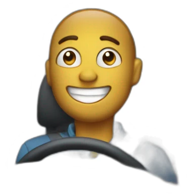 Happy man in a car sticker