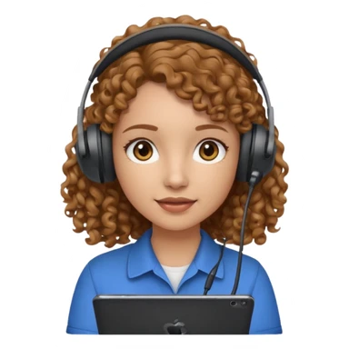 girl videomaker with light brown curly hair  sticker