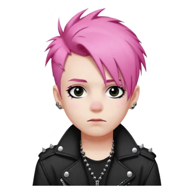 Punk boy, pink hair sticker