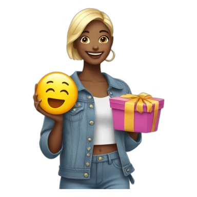 influencer promoting a bright purchase in her arms sticker