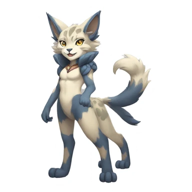 Anthro Sona Lynx-Fakémon Full Body sticker