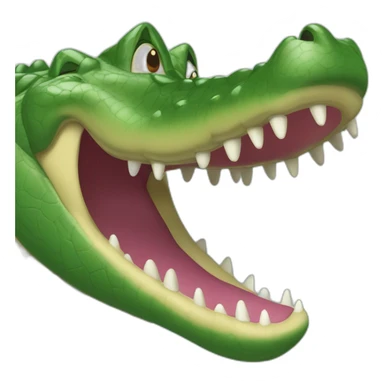 Croc sur une pêche sticker