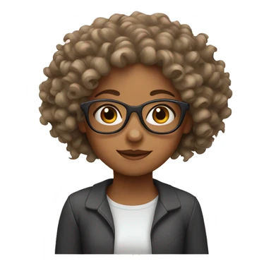 A Girl with Curly Hair and glasses sticker