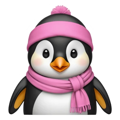 penguin with pink scarf  sticker