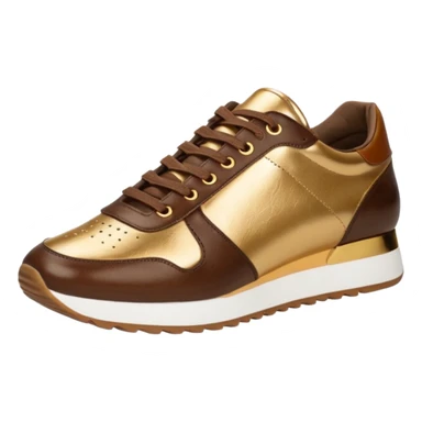 Metallic 24k gold and mocha brown womens stylish sneakers sticker