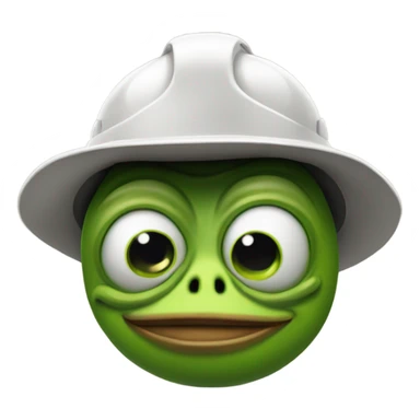 pepe the frog wearing a construction hat sticker