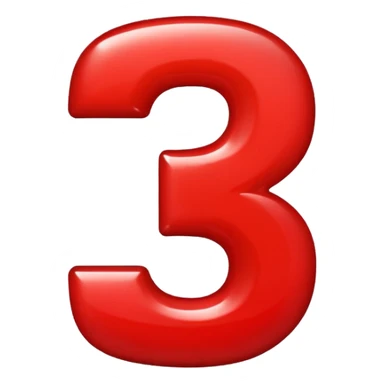 number 3 bold red sticker