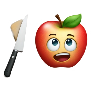 apple on cutting board sticker