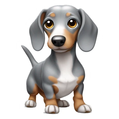 Grey and white dachshund  sticker