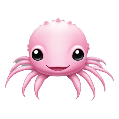 Head of a pink Axolotl whid no mouth and long black skiny legs sticker