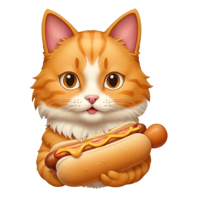 cat holding hot dog sticker