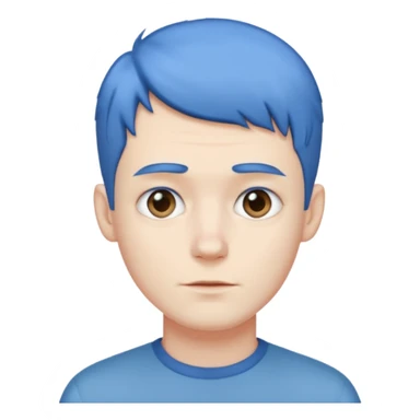 short blue haired man sticker