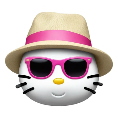 Hello kitty whit sunglasses and hat  sticker