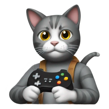 a cat playin video game sticker