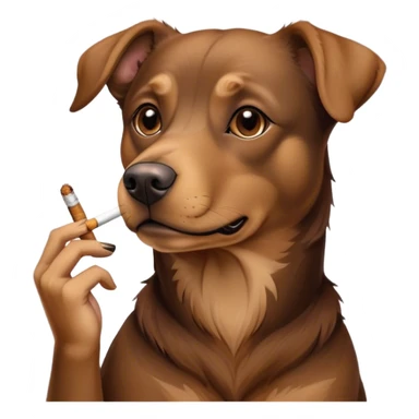Labrador cross kelpie dog brown hair smoking a cigarette  sticker