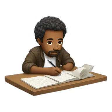 writer writing book sticker