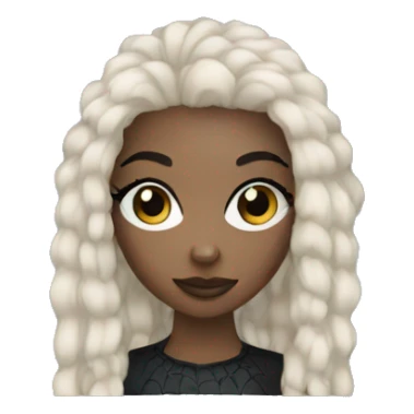 Black afro girl stylish spider sticker